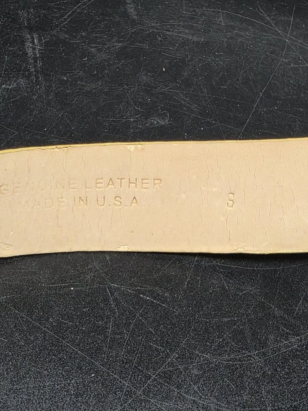 Sandy Duftler Vintage Embossed Crocodile Print Leather Belt #6373 Small Cowgirl